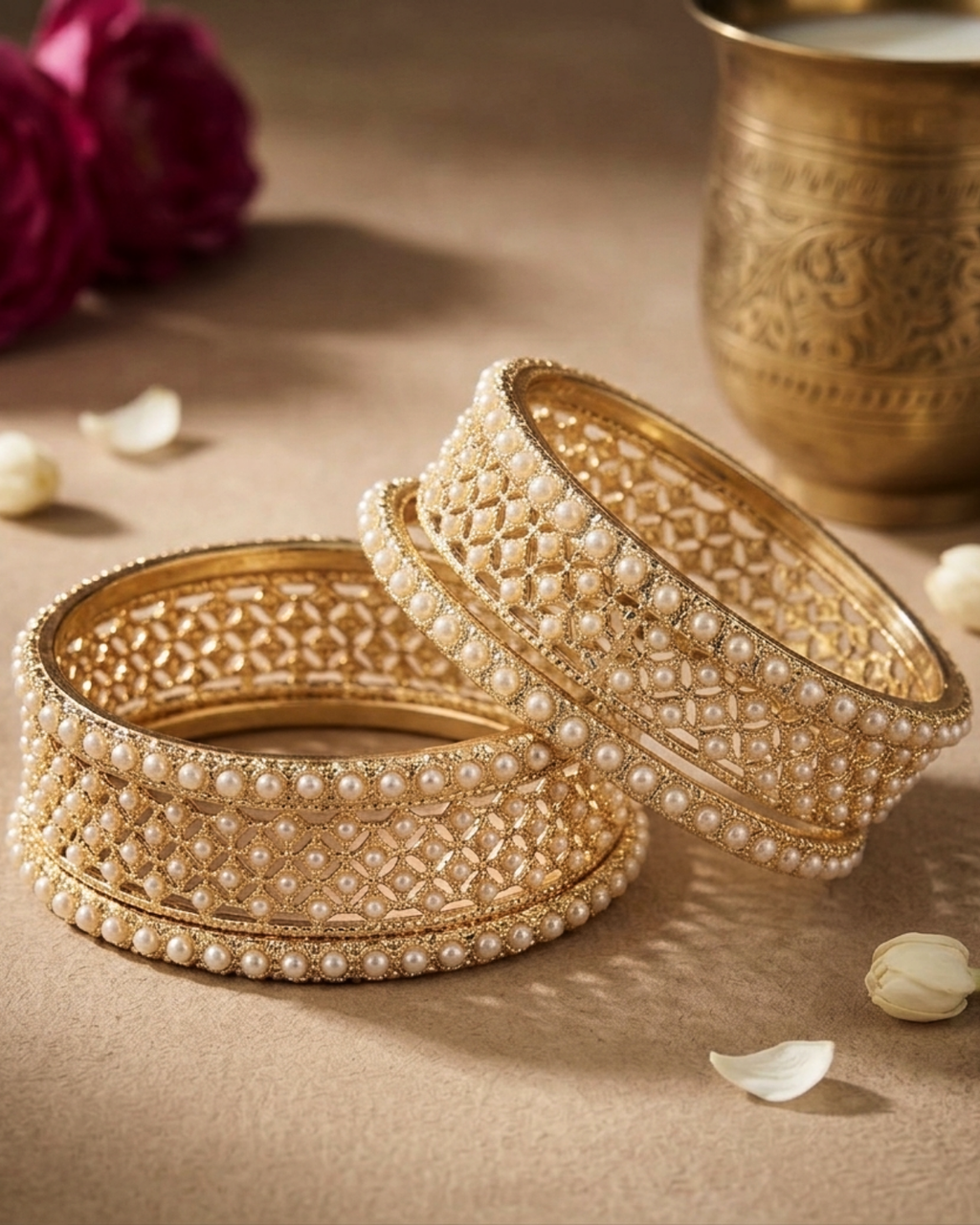 Jaali Pearl Bangle
