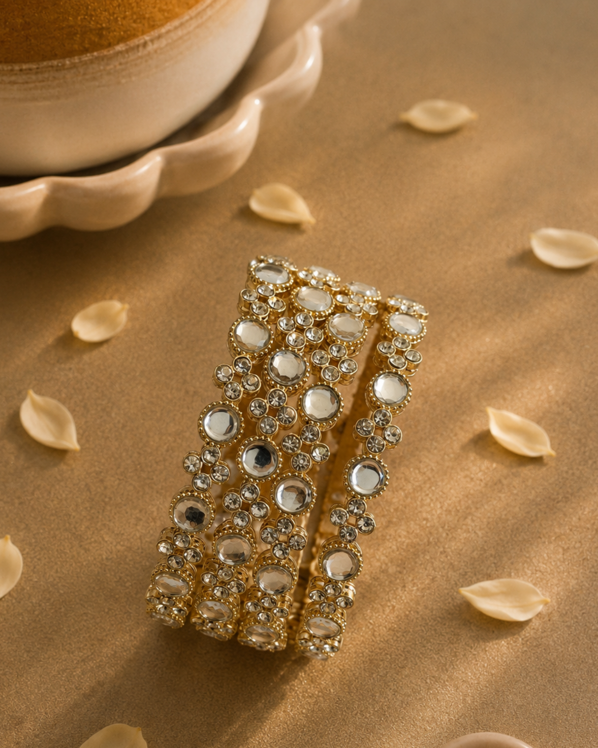 Openwork Polki Bangle