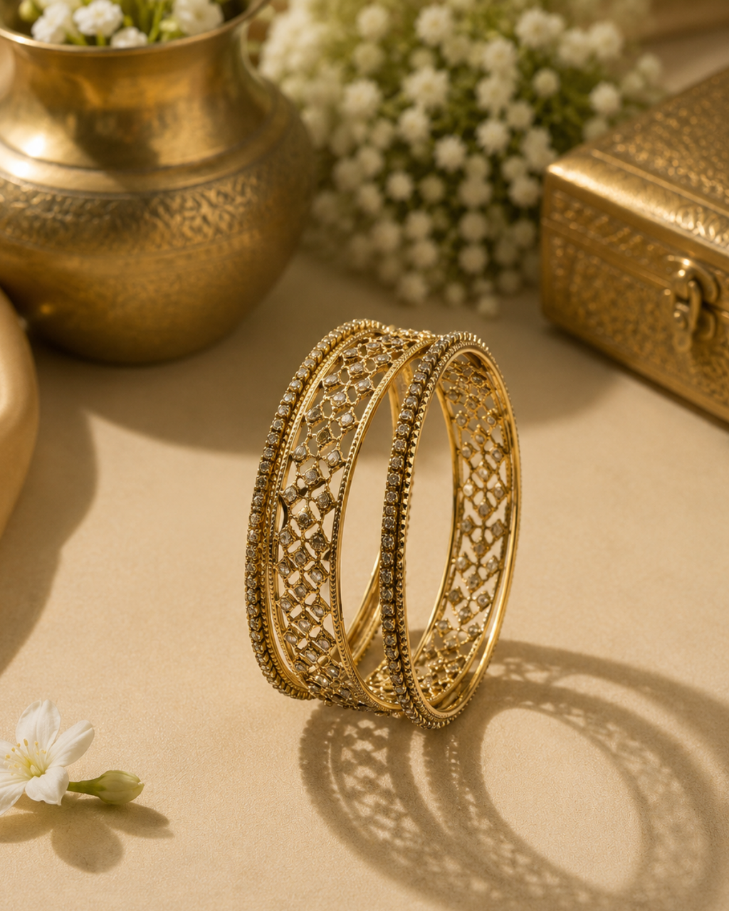 Jaali Crystal Bangle