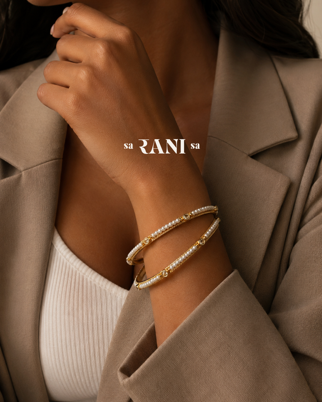 Pearl Crystal Bangle