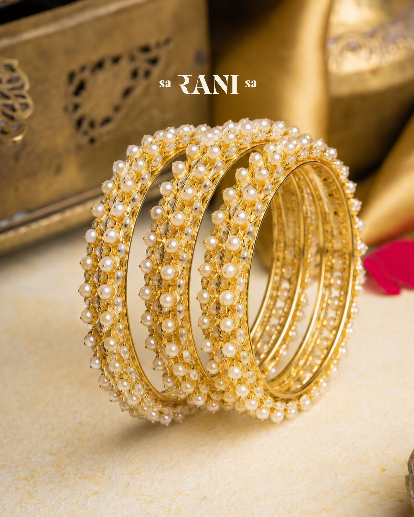 Big Pearl Bangles Stack