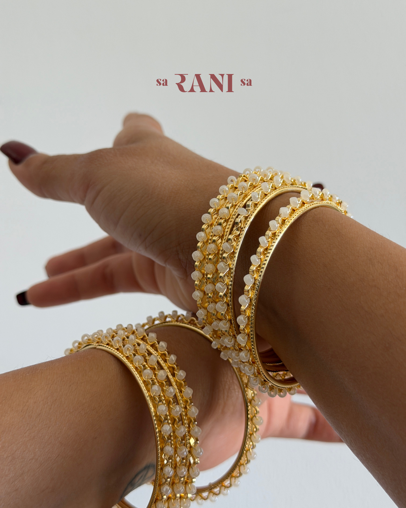 Big Pearl Bangles Stack