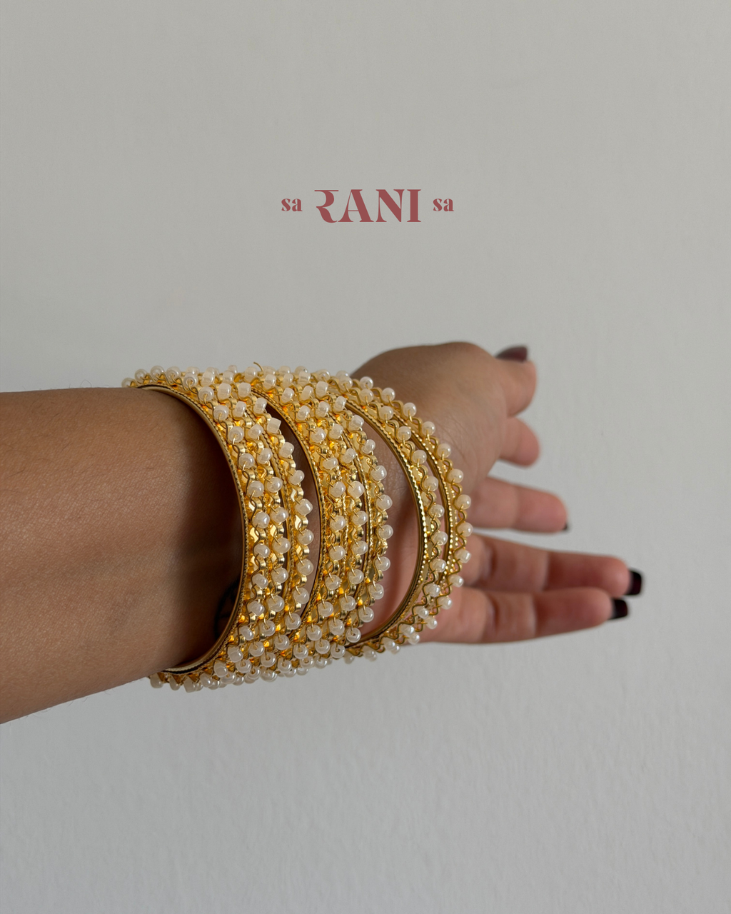 Big Pearl Bangles Stack