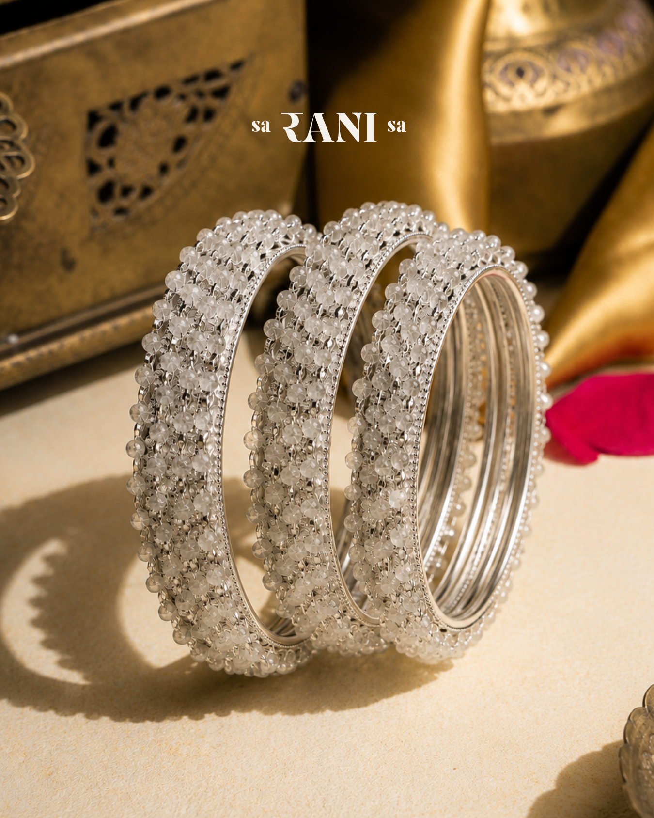 Big Pearl Bangles Stack