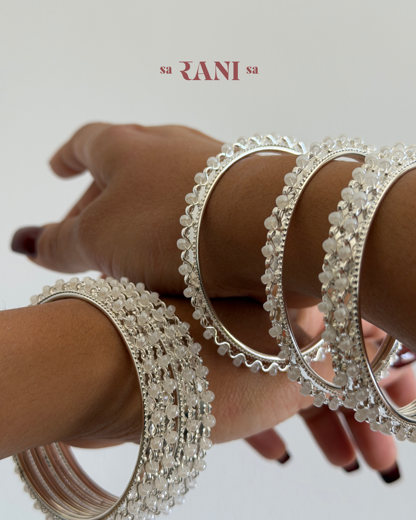 Big Pearl Bangles Stack