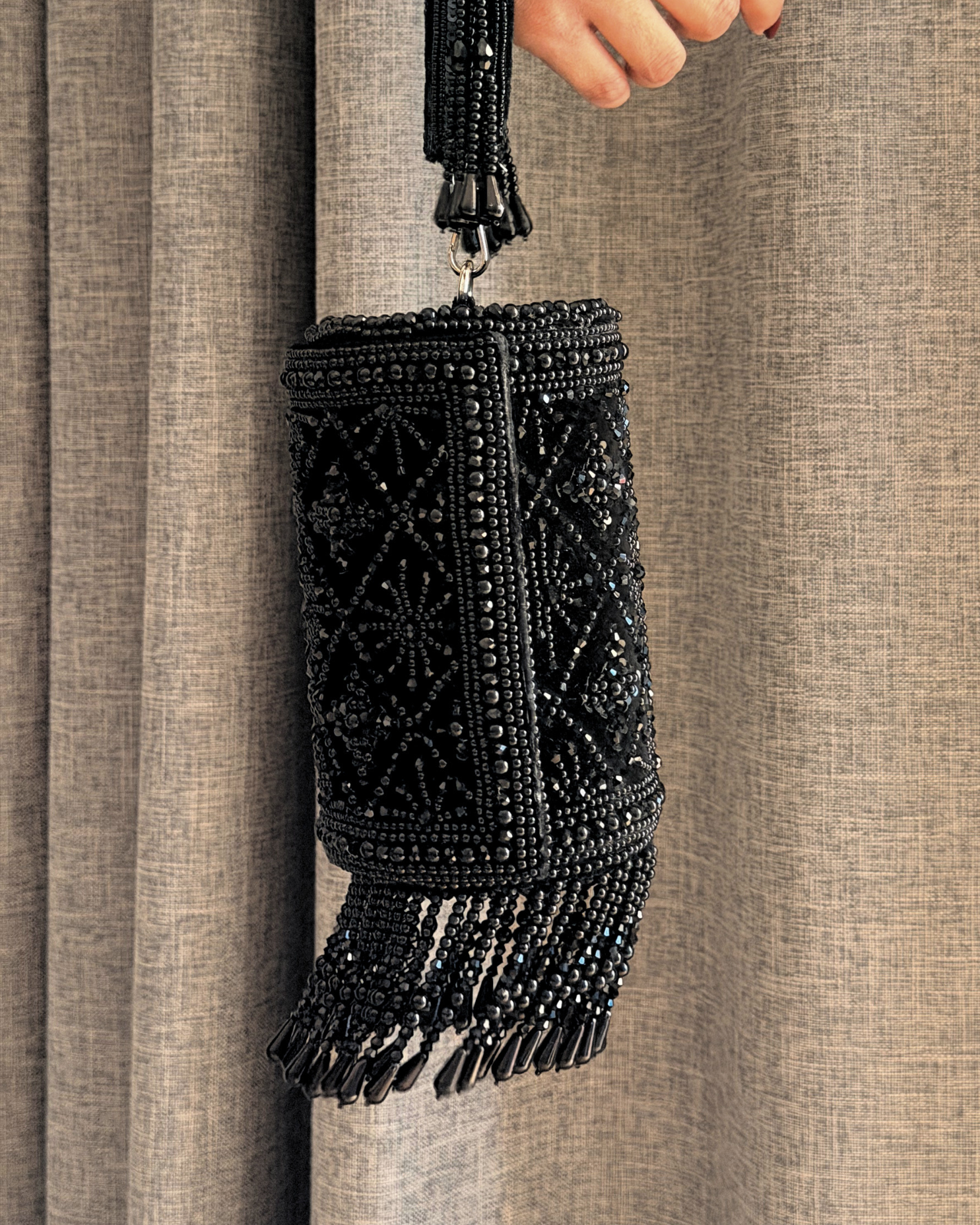 Handcrafted Luxury Barrel Embellished Bag | Dholki