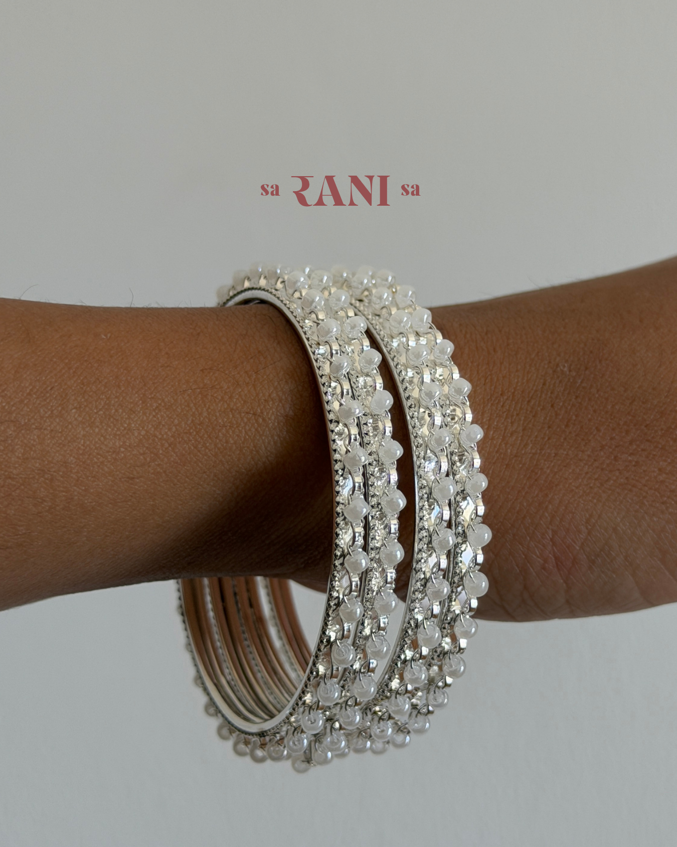 Big Pearl Bangles Stack