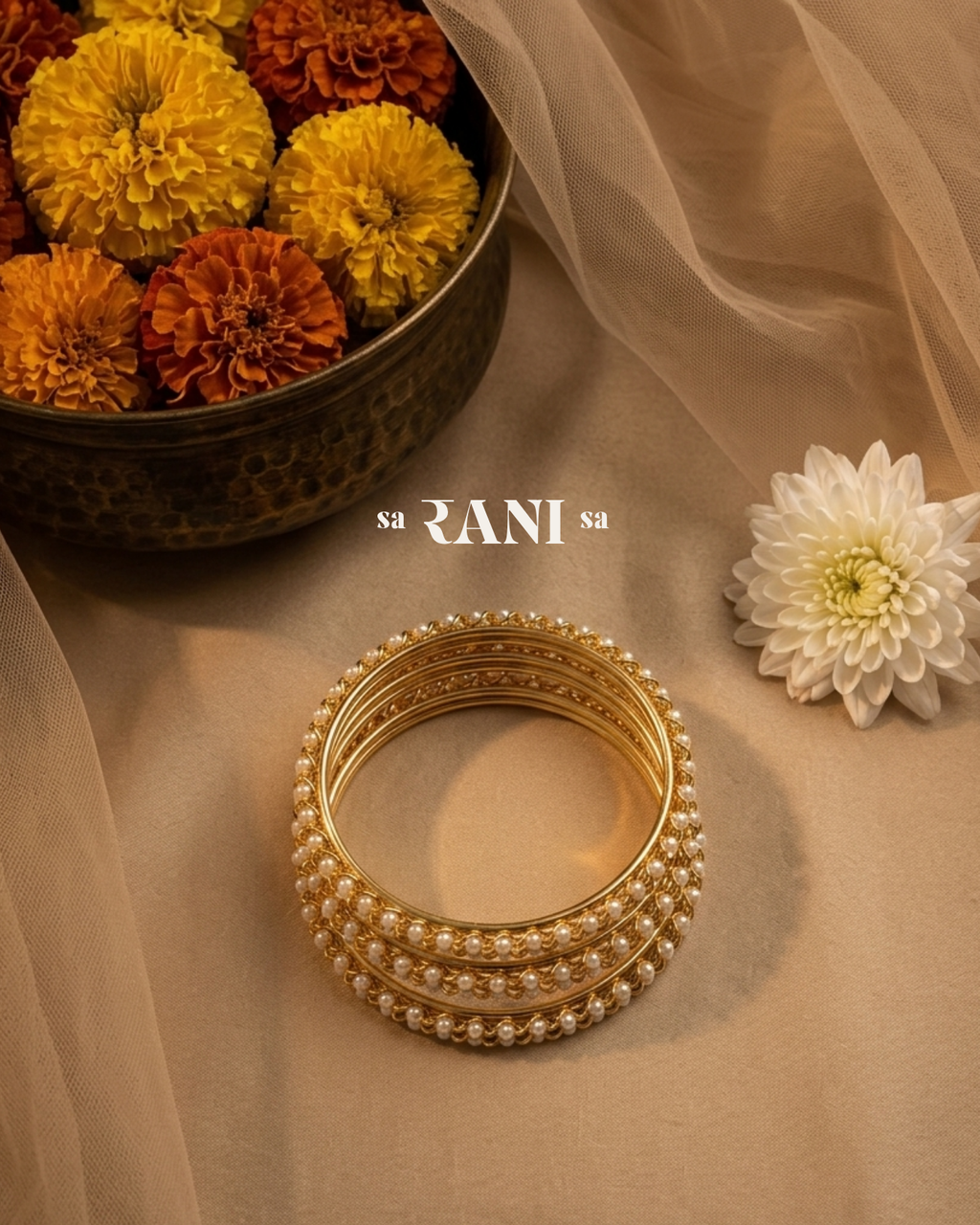 Small Pearl Bangles Stack