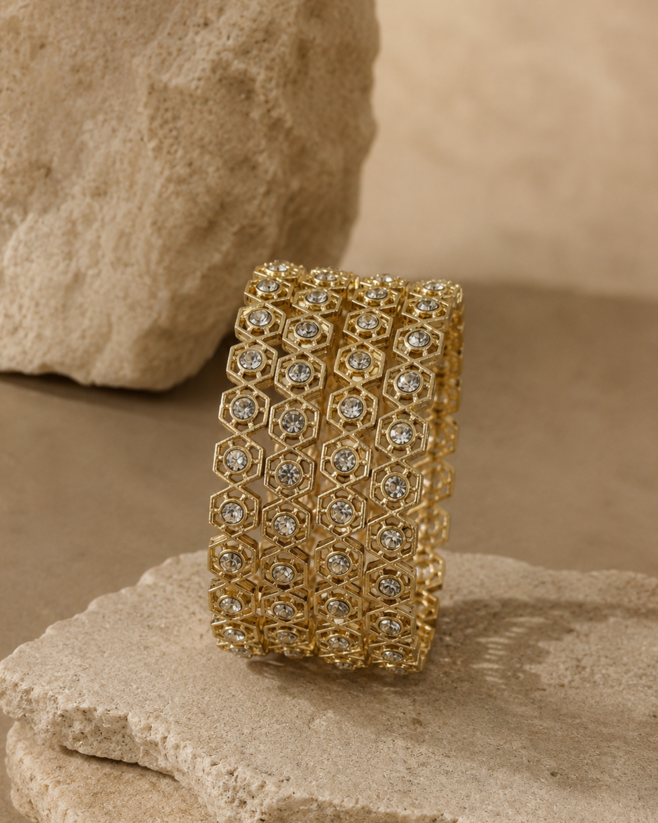 Geometric Crystal Bangle