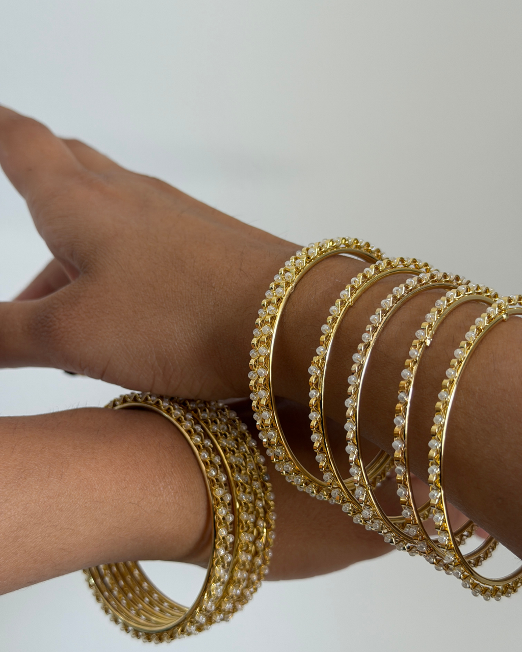 Small Pearl Bangles Stack