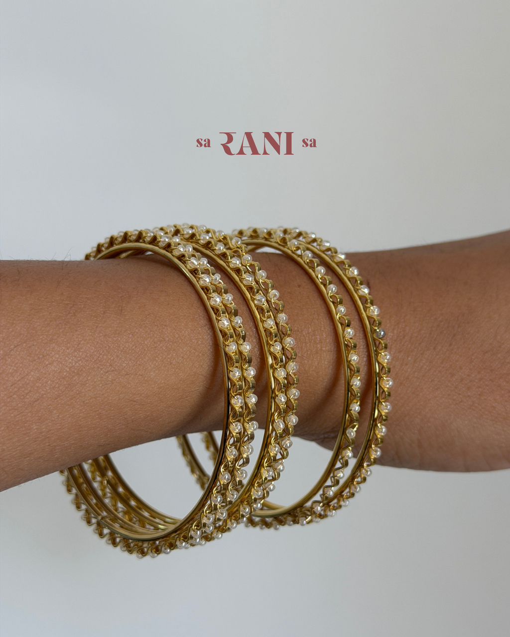 Small Pearl Bangles Stack