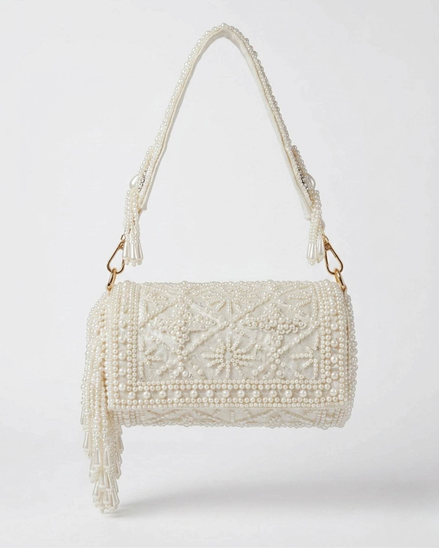Handcrafted Luxury Barrel Embellished Bag | Dholki
