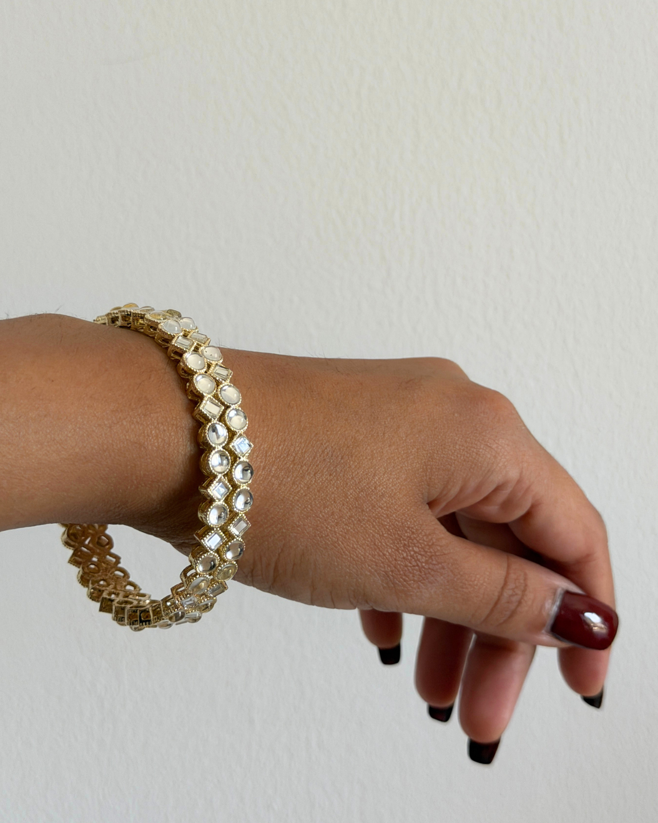 gemstone bangle in dubai, desi girl fashion in dubai, maximalist fashion, indian fashion, indian jewellery