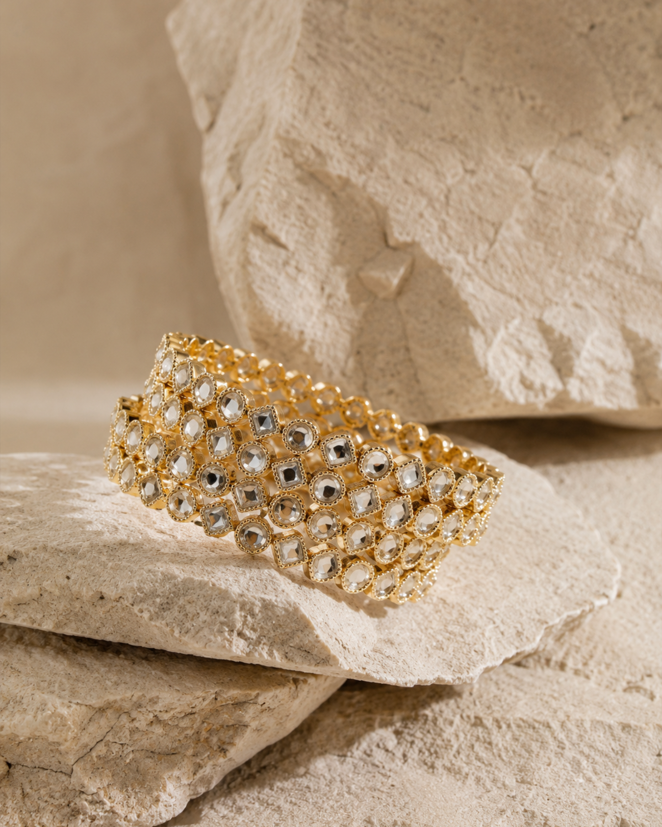 Geometric Kundan Bangle