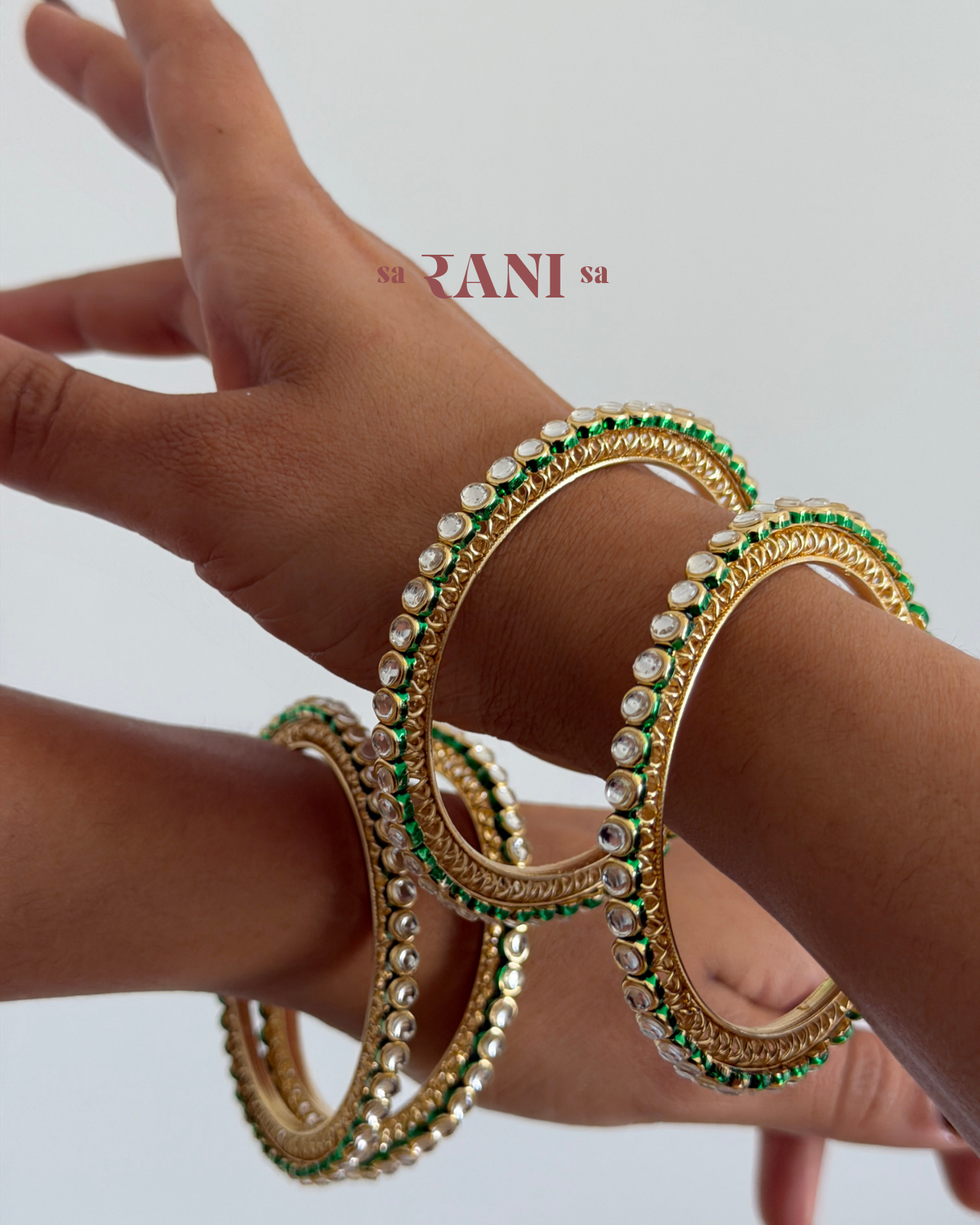 Kundan Emerald Bangle