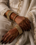 Jaali Pearl & Crystal Bangle