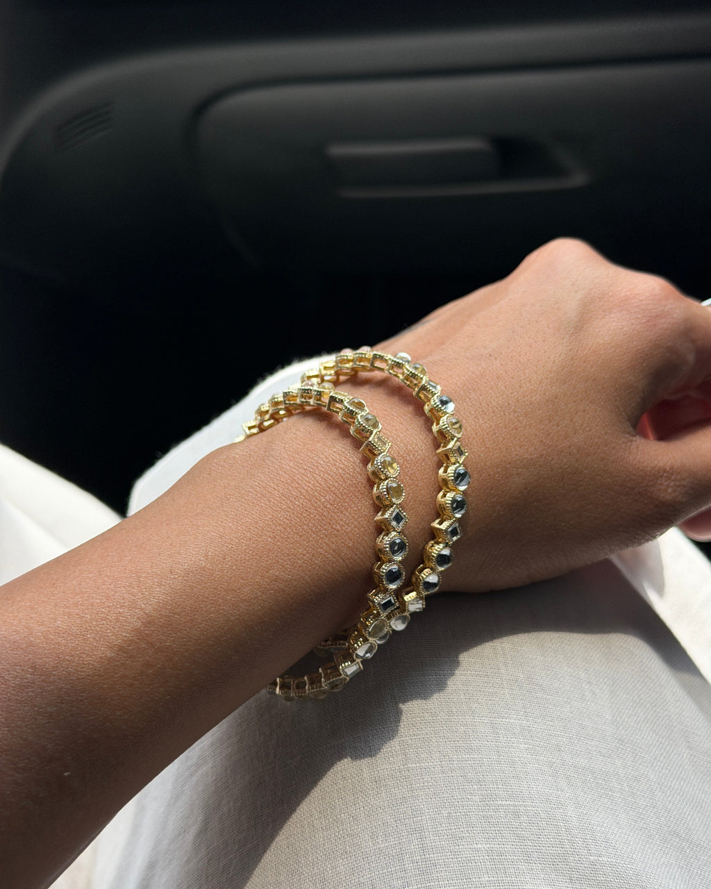 Geometric Kundan Bangle
