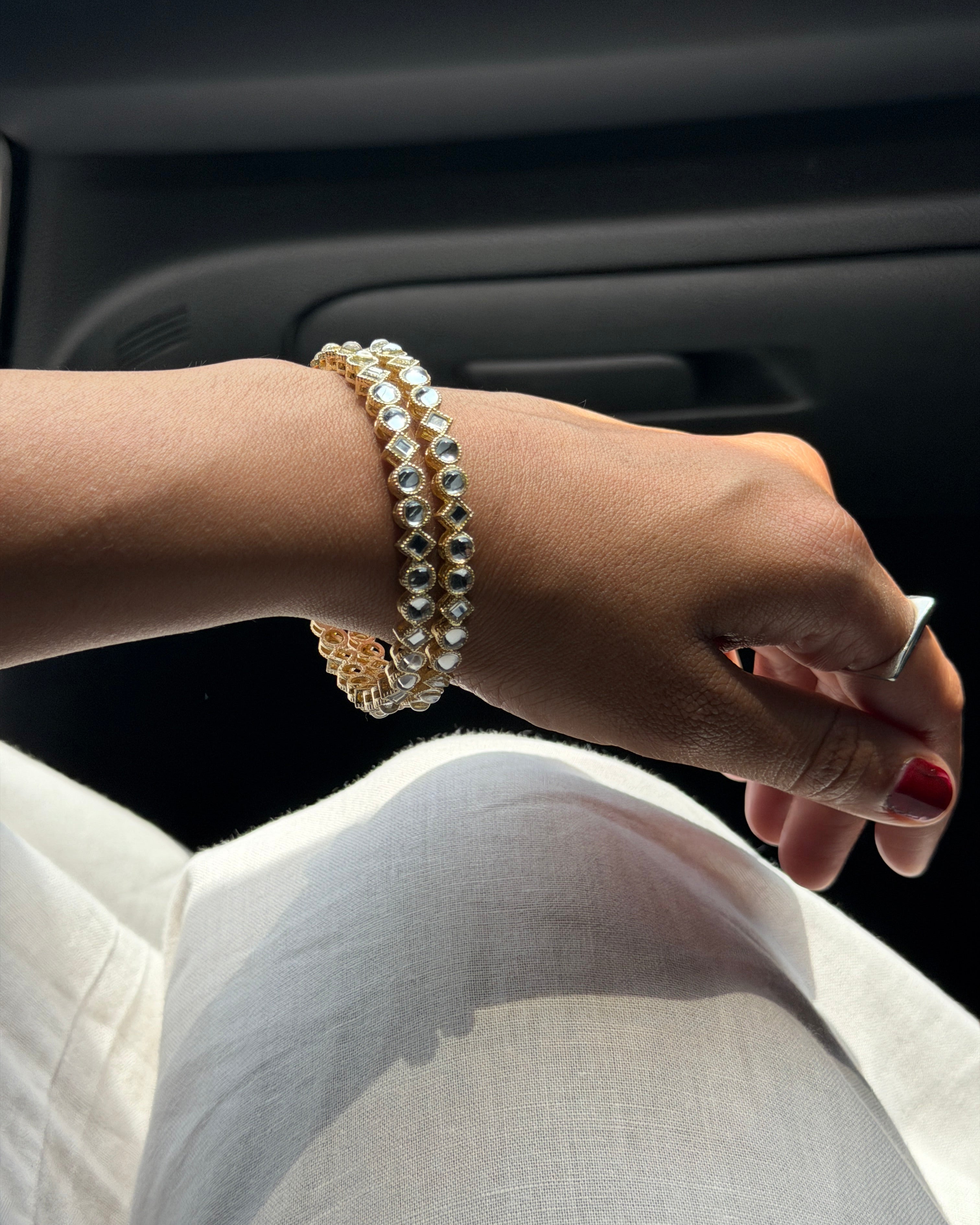 Geometric Kundan Bangle